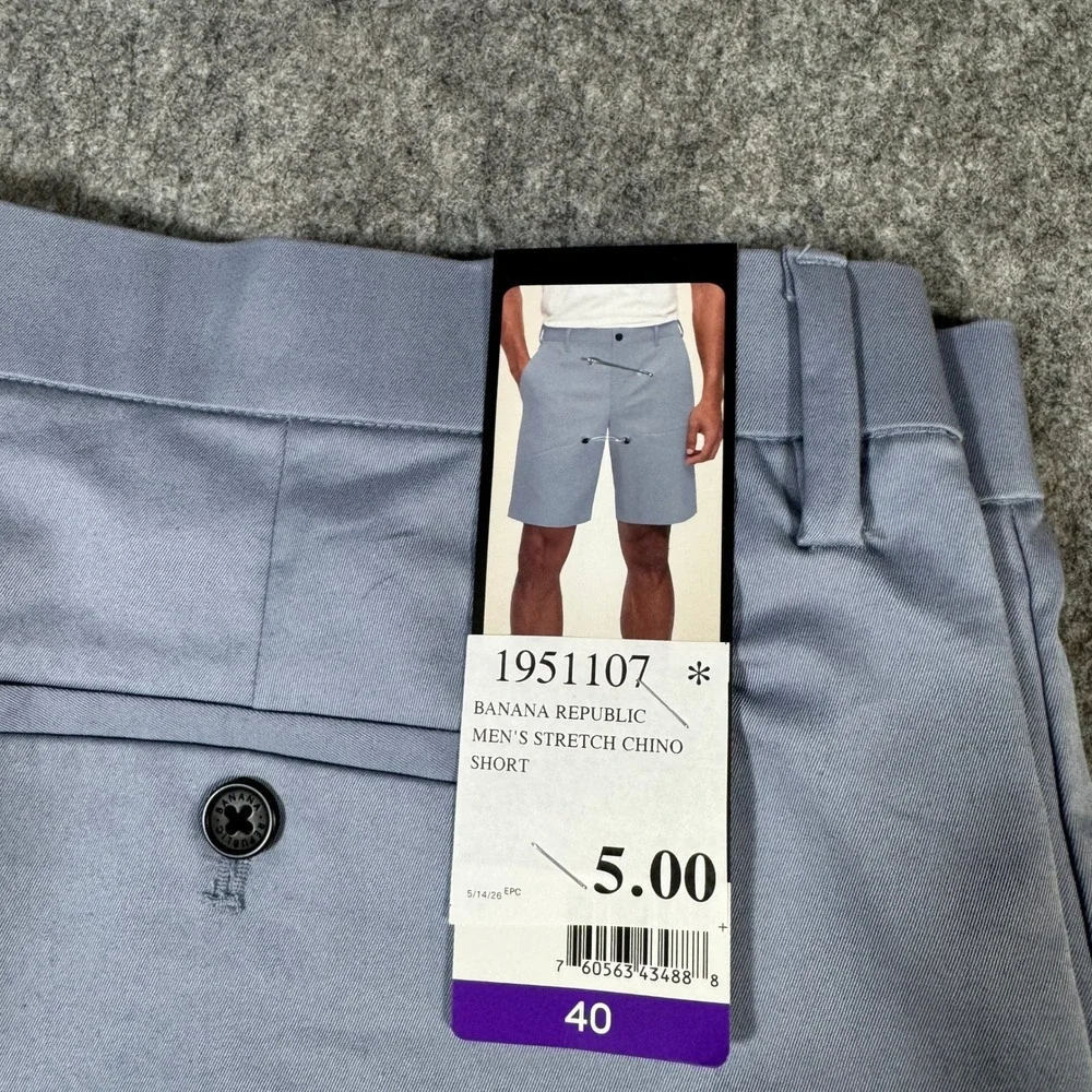 Banana Republic Mens Stretch Chino Shorts Light‎ Blue 9